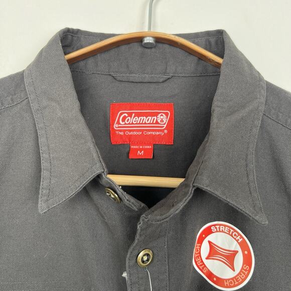 Men’s Coleman Size Medium Shirt Stretch Comfort Work Color Raven Charcoal Gray - Picture 3 of 10
